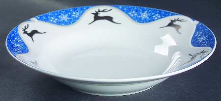 Winterlight Reindeer Rim Soup Bowl