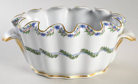 Cornflower Garland Bowl-Ruffled 8"