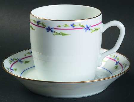 Cornflower Garland Flat Cup & Saucer Set