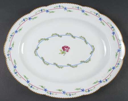 Cornflower Garland 14" Oval Serving Platter
