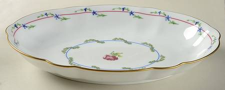 Cornflower Garland 9" Oval Vegetable Bowl