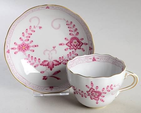 Indian Painting Amethyst Flat Cup & Saucer Set