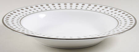 Platinum Dot Large Rim Soup Bowl