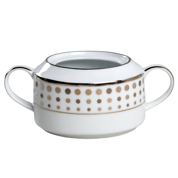 Platinum Dot Sugar Bowl No Lid