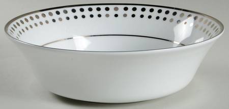 Platinum Dot 9" Round Vegetable Bowl