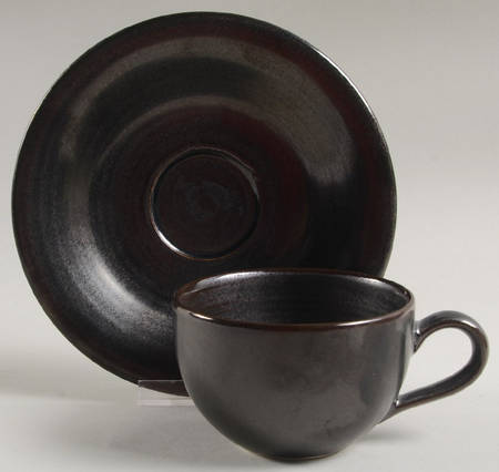 Coffee Bean Flat Cup & Saucer Set