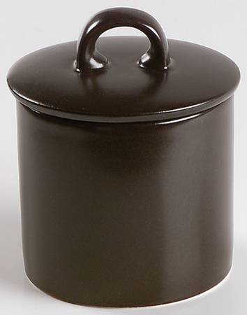 Stone Glaze Black Sugar Bowl & Lid