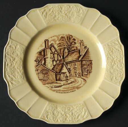 Shakespeare Land Brown (Embossed) Bread & Butter Plate by Myott Staffordshire
