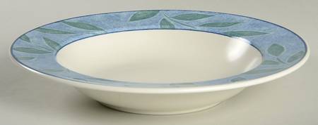 Natures Breeze Aqua Large Rim Soup Bowl