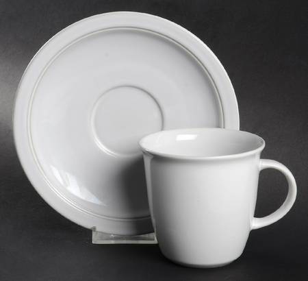 White Cliff Flat Cup & Saucer Set