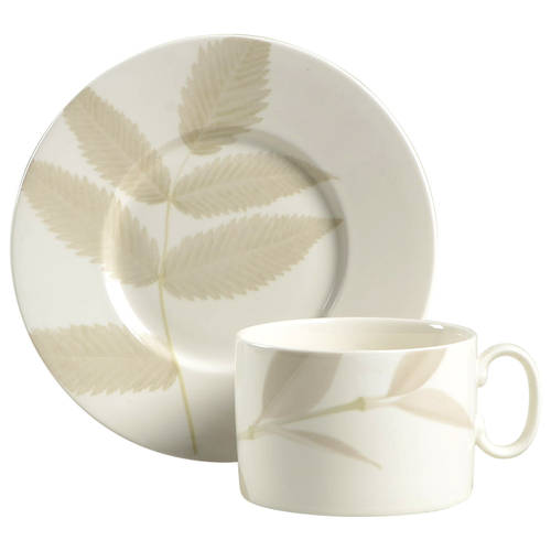 Irish Linen (Leaves) Flat Cup & Saucer Set