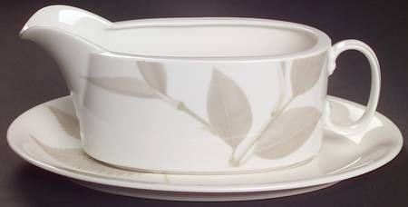 Irish Linen (Leaves) Gravy Boat & Underplate