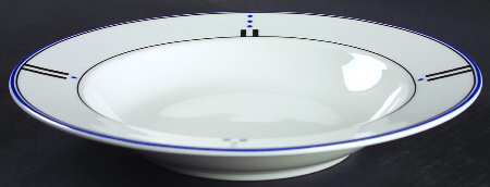 Pinstripe Large Rim Soup Bowl