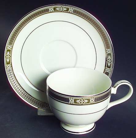 Roman Silver Footed Cup & Saucer Set