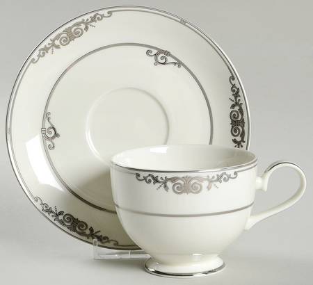 Palatial Crest Footed Cup & Saucer Set