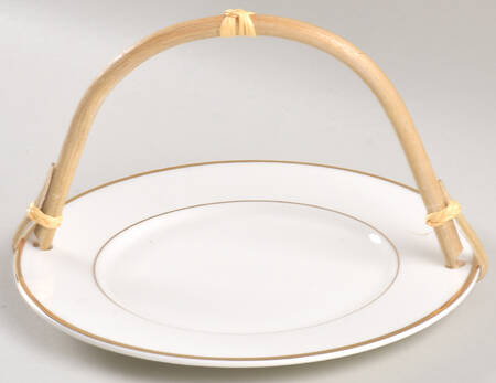 Cameo Gold 5 3/8"-5 5/8" Bamboo Handled Serving Plate  HC
