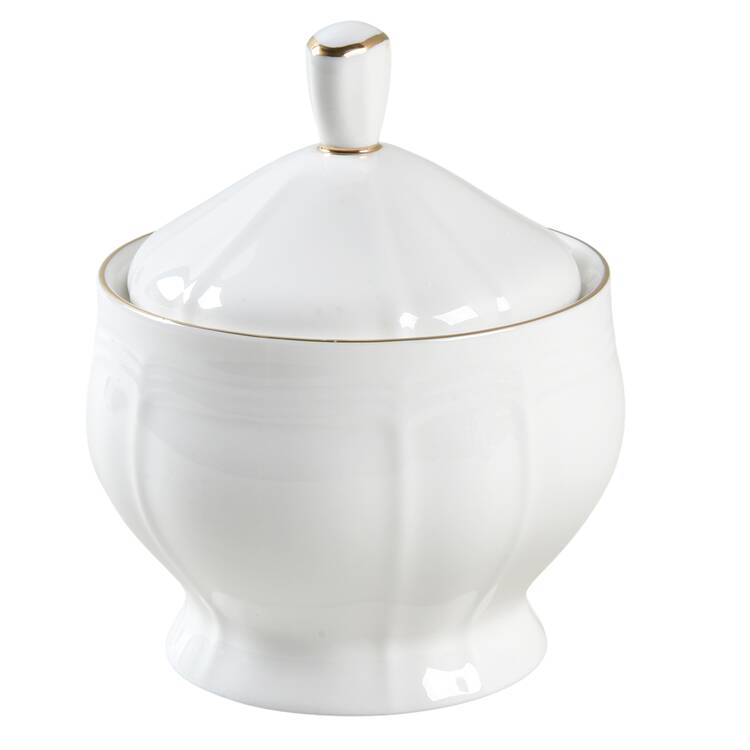 Antique Gold Sugar Bowl & Lid