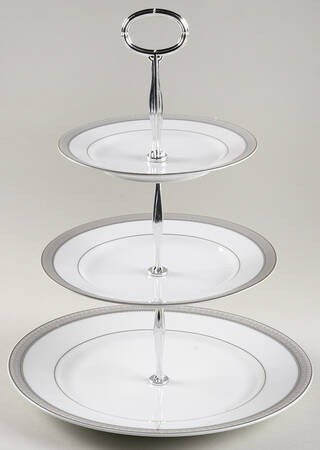 Platinum Crown 13 7/8"-14 1/4" 3-Tiered Serving Tray(DP,SP,BB) HC