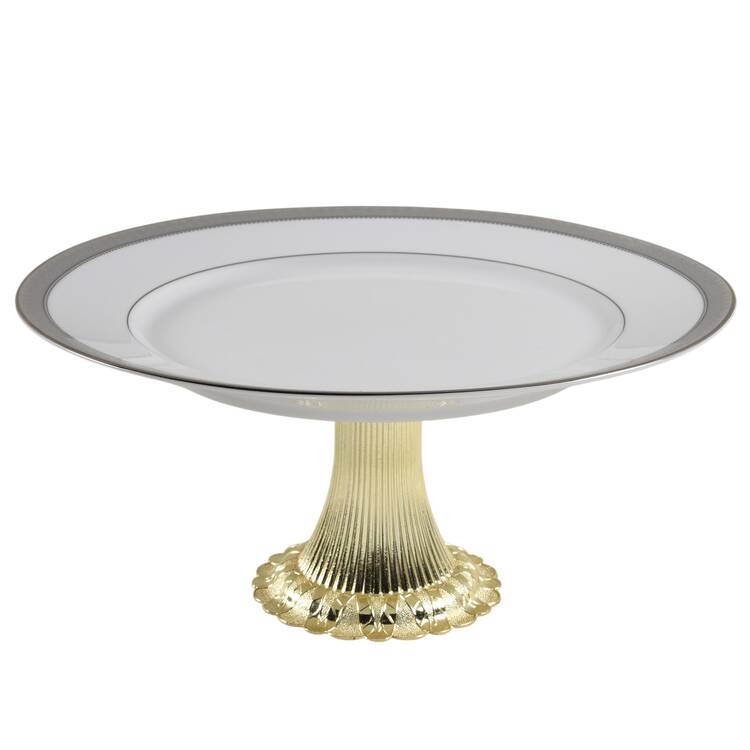 Platinum Crown Cake Stand with 4"-5" Metal Pedestal  Hc