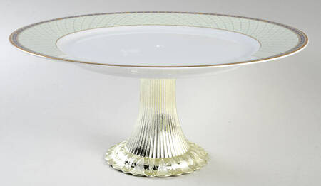 Roman Jewel Cake Stand with 4"-5" Metal Pedestal  Hc