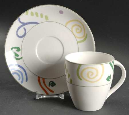 Graffiti Flat Cup & Saucer Set