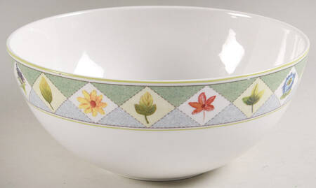 Wood Flowers 8" Round Vegetable Bowl