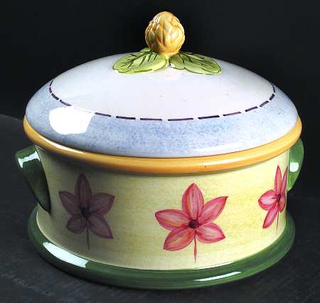 Wood Flowers 3 Quart Round Covered Casserole