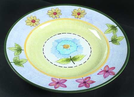 Wood Flowers 17" Chop Plate (Round Platter)