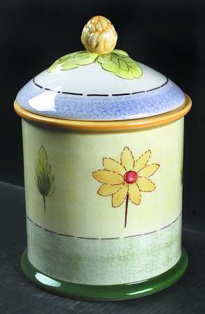 Wood Flowers 7" Storage Jar & Lid