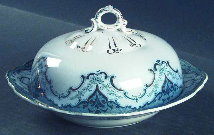 Cambridge Blue Green Round Covered Butter