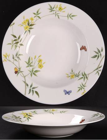 Butterfly Fancy Large Rim Soup Bowl