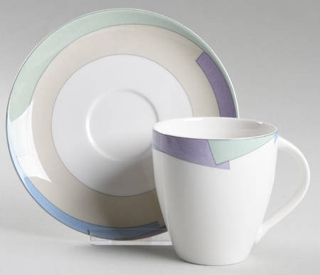 Pastel Wave Flat Cup & Saucer Set