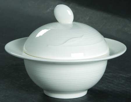 White Garden Sugar Bowl & Lid