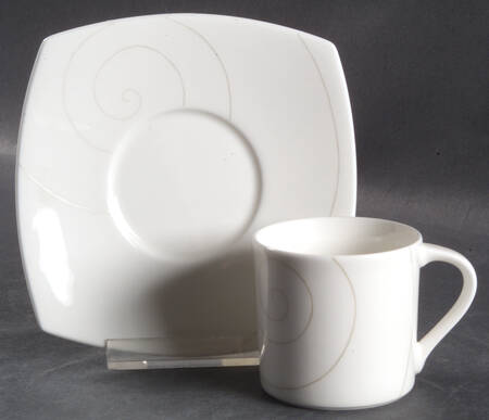 Infinity Silver Flat Demitasse Cup & Saucer Set