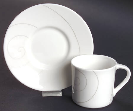 Infinity Silver Flat Demitasse Cup & Saucer Set