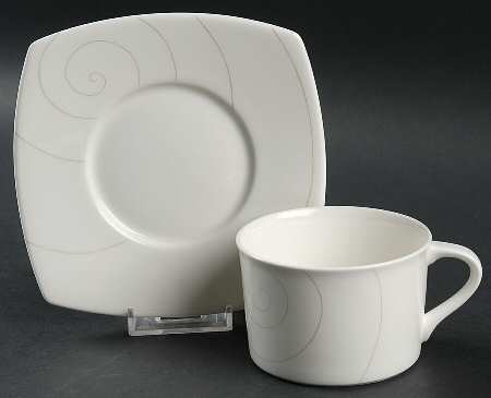 Infinity Silver Flat Cup & Saucer Set by Mikasa