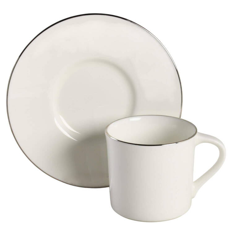 Couture Platinum Flat Demitasse Cup & Saucer Set