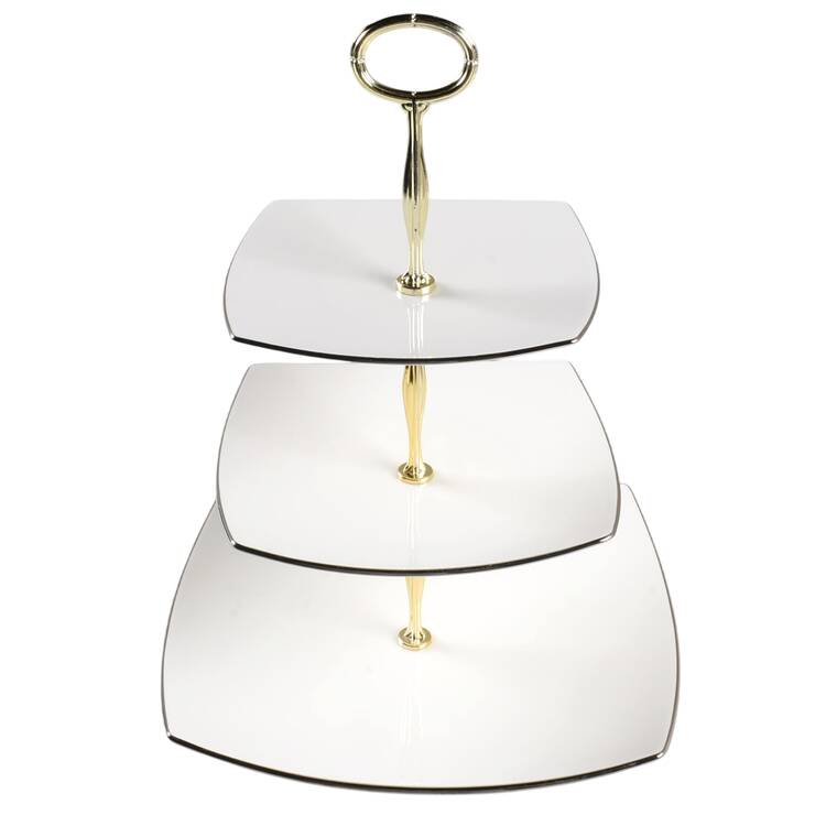 Couture Platinum 13 7/8"-14 1/4" 3-Tiered Serving Tray(DP,SP,BB) HC