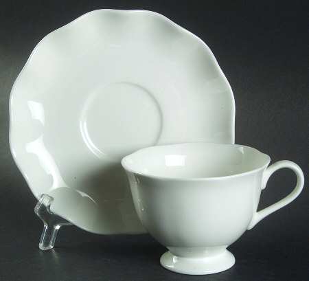 Bridal Veil Footed Cup & Saucer Set