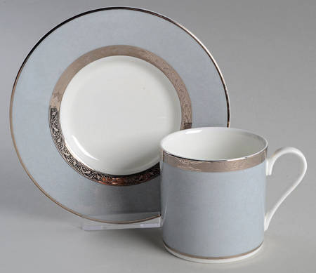 Classique Silver Flat Cup & Saucer Set by Mikasa