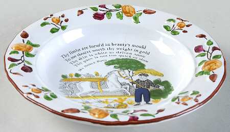 Repro:19th Century English Humour Rim Fruit/Dessert (Sauce) Bowl