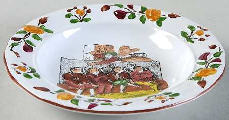 Repro:19th Century English Humour Rim Fruit/Dessert (Sauce) Bowl