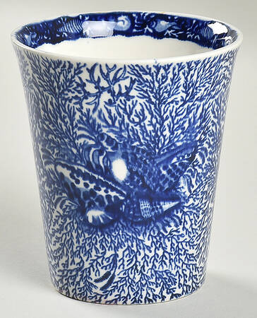 Torquay Blue (Scalloped, No Trim) 8 Oz China Juice Tumbler
