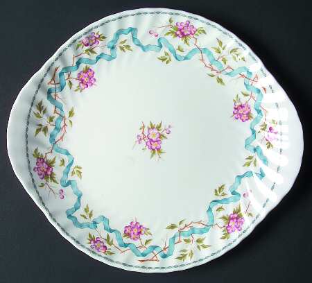 Ribbons & Blossoms Handled Cake Plate