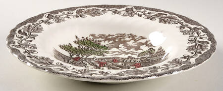 Country Life Brown Multicolor Rim Soup Bowl