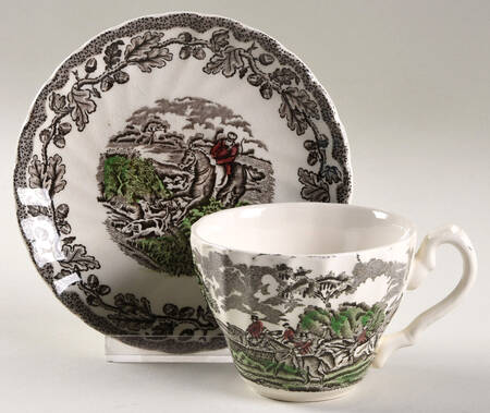Country Life Brown Multicolor Flat Cup & Saucer Set