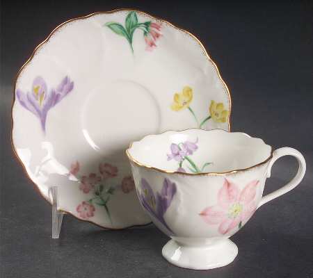 French Garden Footed Cup & Saucer Set