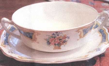 MEK137 Flat Cream Soup Bowl & Saucer Set