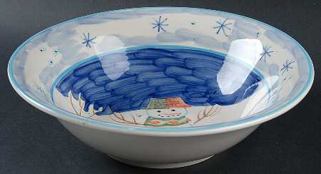 Snowman 9" Round Vegetable Bowl