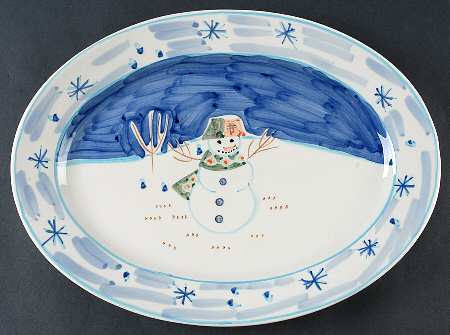 Snowman 14" Oval Serving Platter